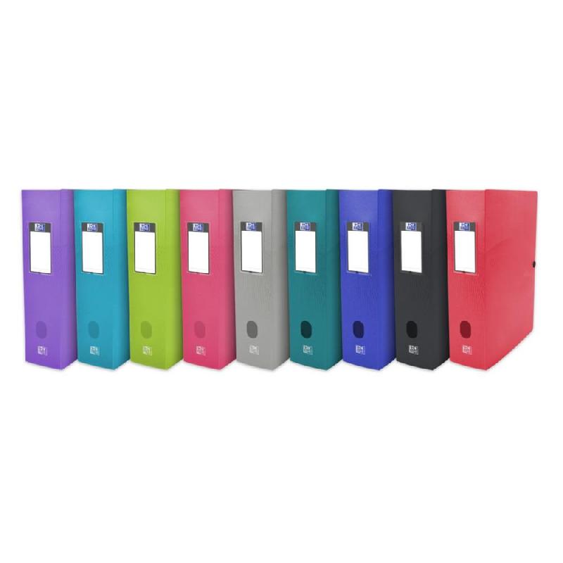 BOÎTE DE CLASSEMENT OXFORD OSMOSE EN POLYPROPYLENE -24 X 32 CM - COLORIS ASSORTIS OPAQUES/TRANSLUCIDES - LOT DE 9