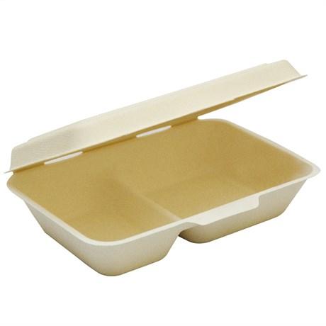 BOÎTE S 2 COMPARTIMENTS BIONIC 1 L 22.5X16.5X6.4 CM CELLULOSE NATUREL (VENDU PAR 500)