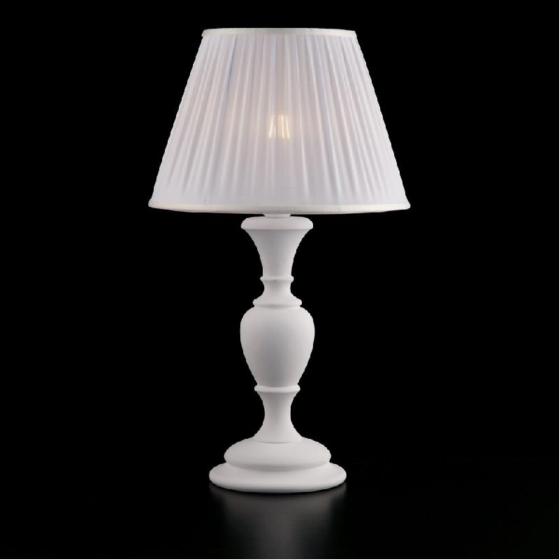 Bonetti Illumina Fiorenza Lampe Shabby en bois blanc 1 lumière avec abat-jour dm.35 H.62 d.35 BL172-LM-BCO - blanc 8050713210120_0