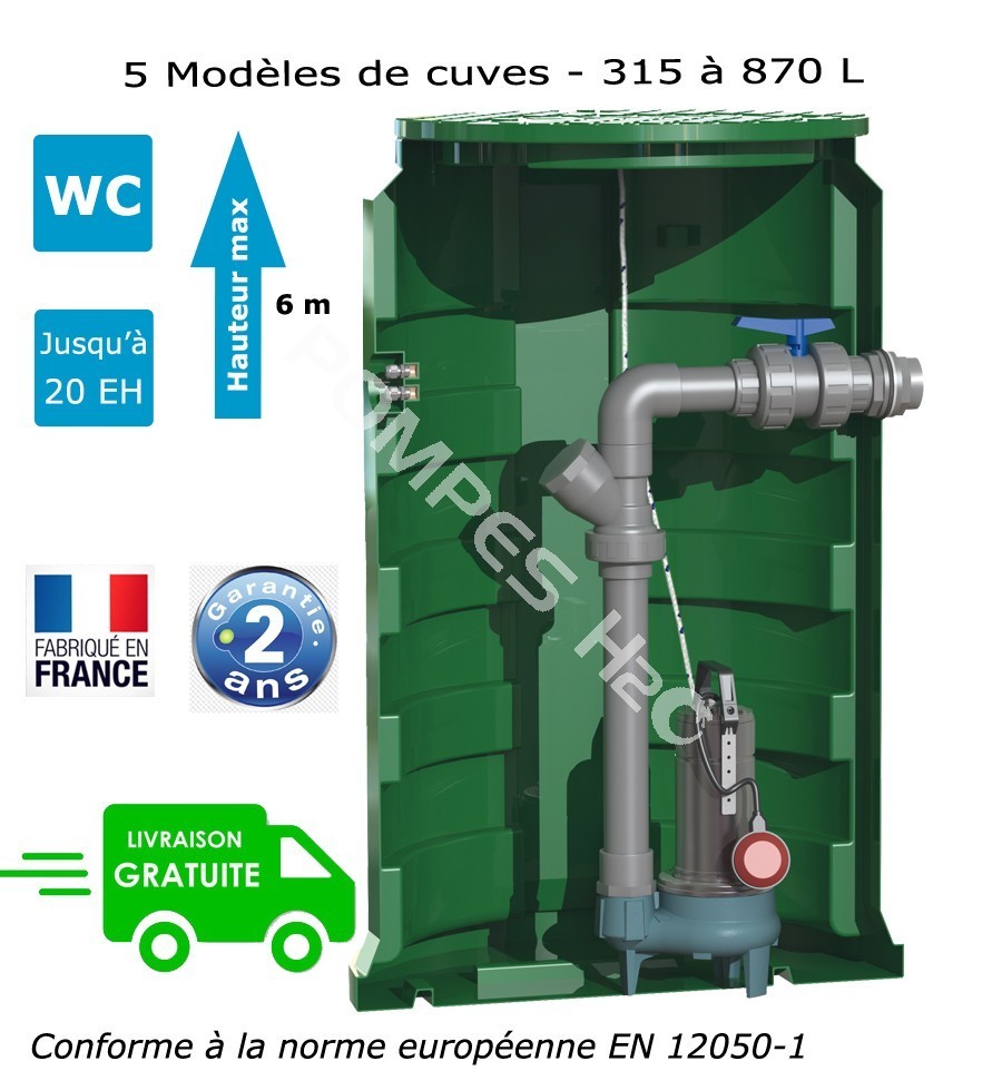 Calidom 900-gqsm50-8 - station de relevage eaux chargées - calpeda calidom  - 230v/0.55 kw