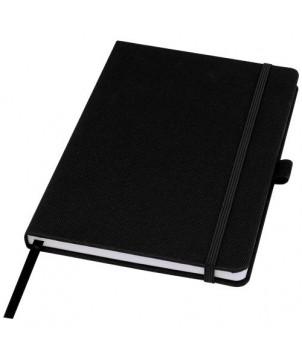 CARNET A5 HONUA EN PAPIER RECYCLÉ AVEC COUVERTURE EN PET RECYCLÉ NOIR - CARNETS PUBLICITAIRES PERSONNALISÉS