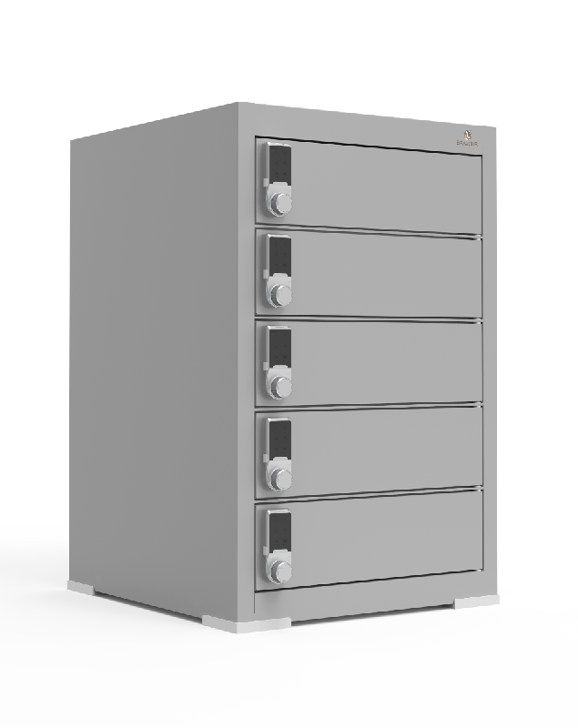 Casier de recharge compact BR5DESK - pour 5 appareils - serrure à code numérique - ports USB-C et certification CE_0