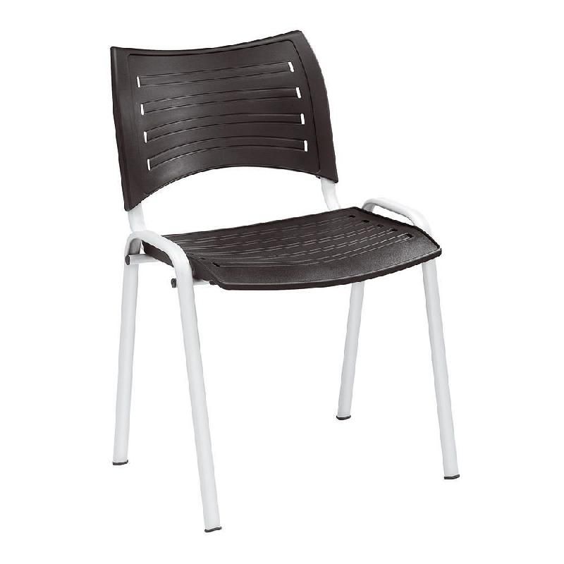 CHAISE COLLECTIVITÉS FUN - POLYPROPYLÈNE - NOIR - PIEDS MÉTAL ALU (PRIX À L'UNITÉ)