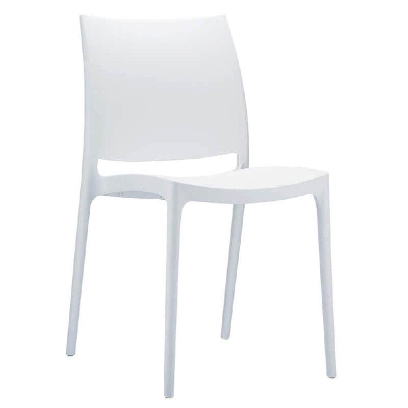 Chaise empilable d'extérieur en polypropylène Inca coloris blanc_0