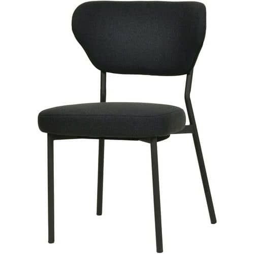 CHAISE EMPILABLE DUKO EN TISSU - NOIR - VEBA
