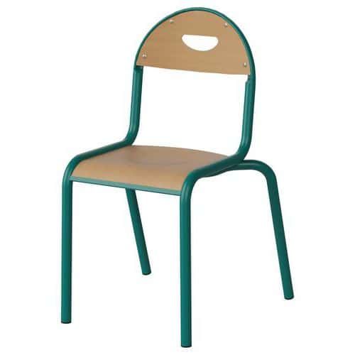 CHAISE MALIBU 4P T4 - ASS/DOS HÊTRE / ACIER BLEU 5018 - MANUTAN EXPERT