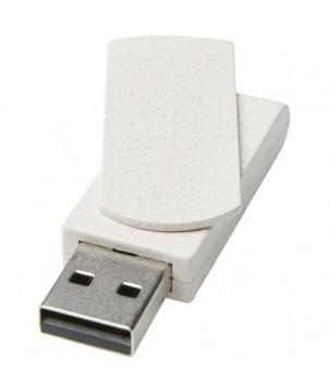 CLÉ USB ROTATE 4 GO EN PAILLE DE BLÉ - BEIGE - CLÉS USB PUBLICITAIRES PERSONNALISÉES