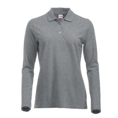 Clique polo ml femme gris chiné xs_0