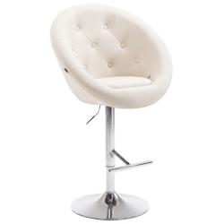 CLP Tabouret de bar London V2 en tissu avec Pied et Repose-pieds en métal Crème/Chrome - beige textile 319389_0