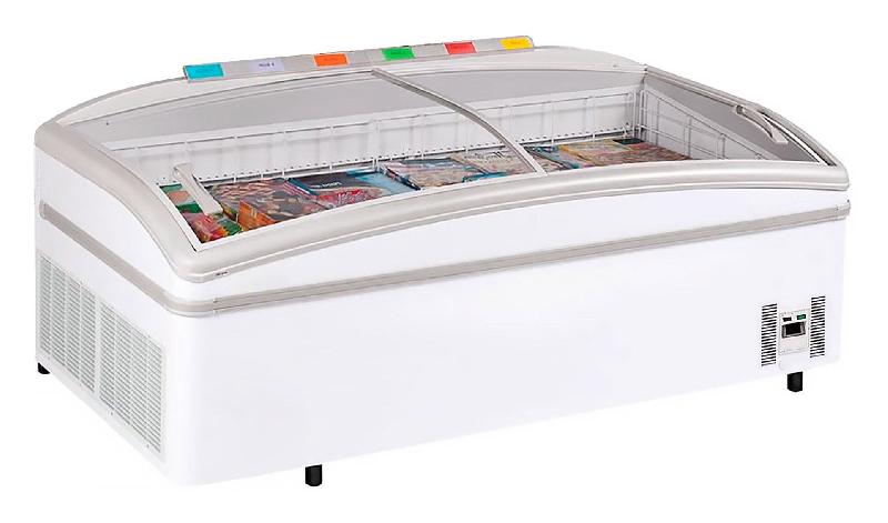 Congélateur/réfrigérateur coffre vitré - 200x92 cm - Froid positif et négatif, éclairage LED, double vitrage_0