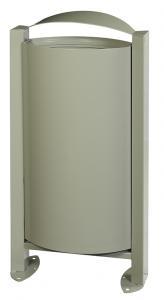 Corbeille publique 60L - Pied Arkea Gris Ciment 7033 - Acier anticorrosion et anti-UV_0