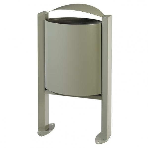 Corbeille sur pied ARKEA 40L - Gris ciment - Design épuré - Marque Rossignol_0