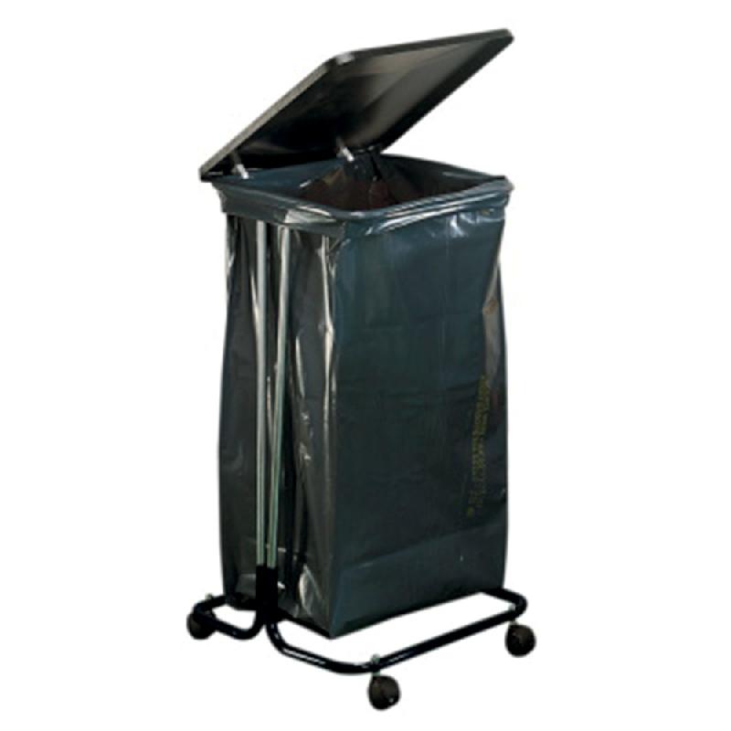 COUVERCLE NOIR POUR SUPPORT SAC POUBELLE D'INTÉRIEUR 110 L