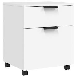 Décoshop26 - Caissons à tiroirs meuble de bureau mobile sur roulettes 45 x 38 x 54 cm bois d'ingénierie blanc DEC024560 - blanc 3000254773313_0