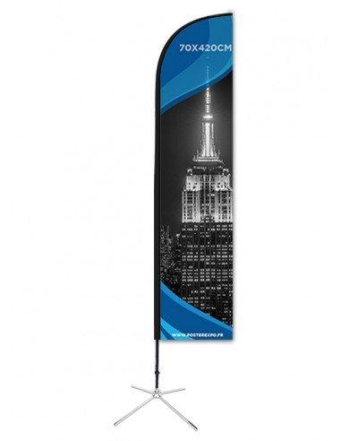 Drapeau plume renforcé en carbone - Référence : PLUME-XL - idéal pour une visibilité extérieure_0