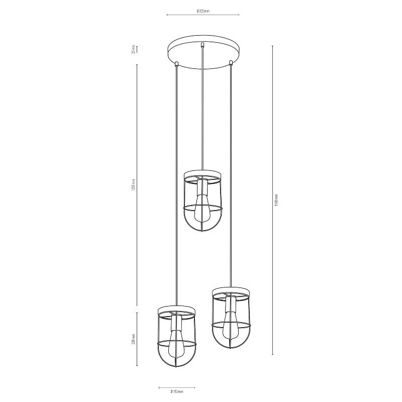 ENVOSTAR NEPTUNA SUSPENSION À 3 LAMPES RONDELL