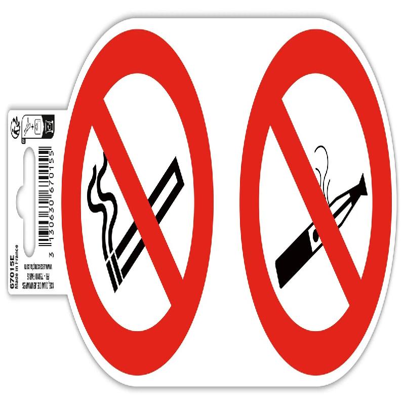 Exacompta Signalisation adhésive Interdit de fumer/vapoter, rouge/blanc/noir - rouge 67015E_0