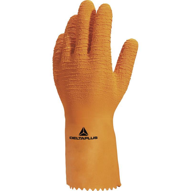 Gants de protection chimique latex sur support coton interlock - longueur 30 cm - VE990OR_0
