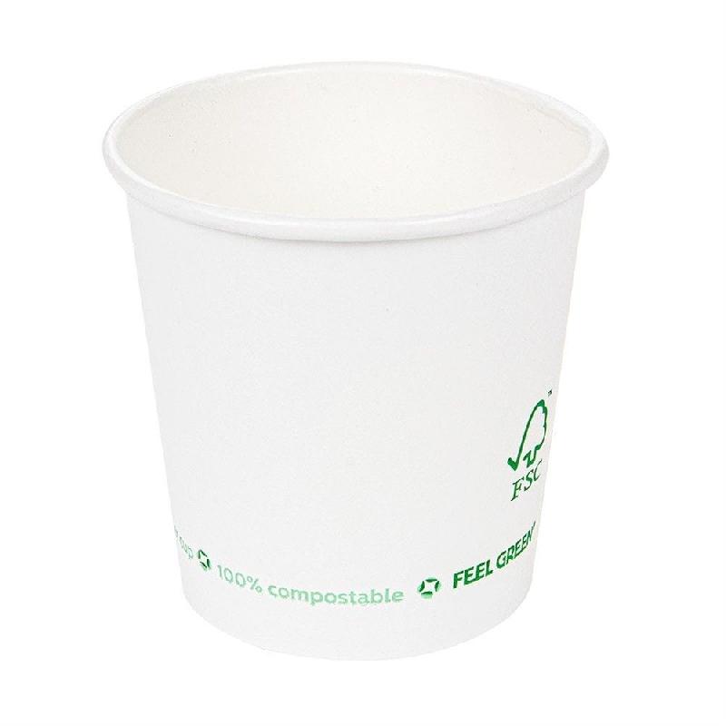 Gobelet boisson chaude Feel Green 100% compost carton blanc 12cl - par 1000_0