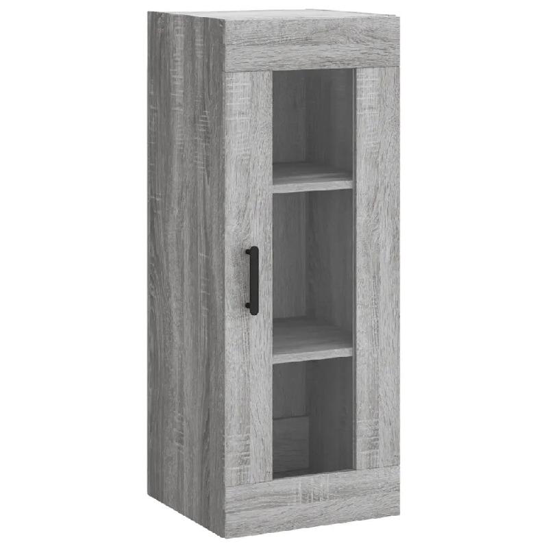 Helloshop26 - Armoire murale suspendue 34,5 x 34 x 90 cm grand espace de rangement pratique design en bois d'ingénierie gris 02_0048689 - gris verre_0