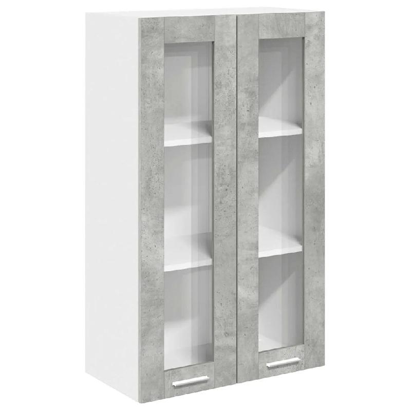 Helloshop26 - Armoire suspendue moderne grand espace de rangement 60 x 31 x 100 cm en bois d'ingénierie gris béton 02_0053428 - gris Bois massif 300_0
