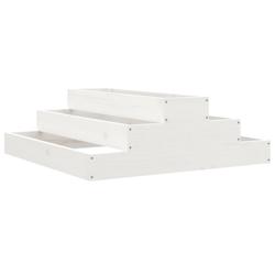 Helloshop26 - Jardinière bac lit surélevé plantes fleurs terrasse jardin 80 x 80 x 27 cm bois massif de pin blanc 02_0037900 - 3000217640218_0
