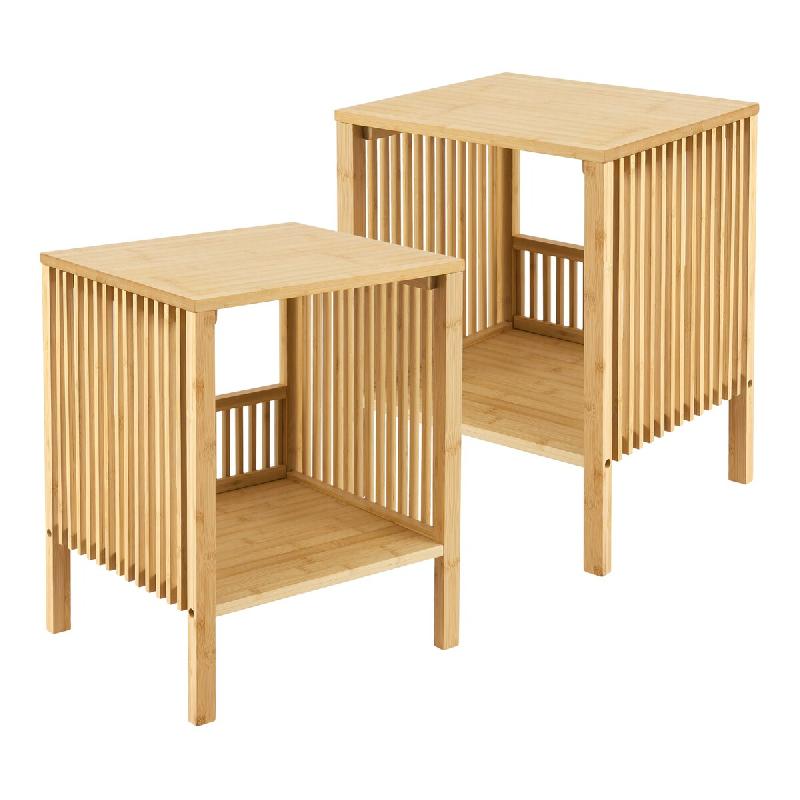 Helloshop26 - Lot de 2 tables d'appoint bambou naturel 03_0009716 - Bambou 3000224829897_0