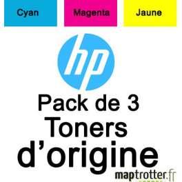 HP - 304A - CF372AM - PACK DE 3 TONERS CYAN, MAGENTA, JAUNE - PRODUIT D'ORIGINE - 2 800 PAGES