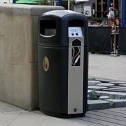 Integro Cigarette - Poubelle publique Glasdon - 90 litres avec conteneurs de cendres intégrés_0