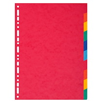 INTERCALAIRES CARTE 220G 10 POSITIONS - A4 MAXI - LOT DE 25
