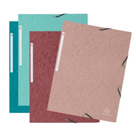 LOT DE 60 - CHEMISE À ÉLASTIQUES 3 RABATS CARTE LUSTRÉE 400G/M2 SKANDI - COULEURS ASSORTIES