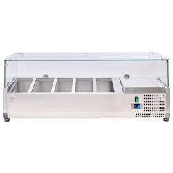 METRO Professional Vitrine réfrigérée GHS1120, verre/inox, 120,5 x 46 x 39,5 cm, 40 l, froid ventilé, 180 W, argenté - multi-matériau 978144_0