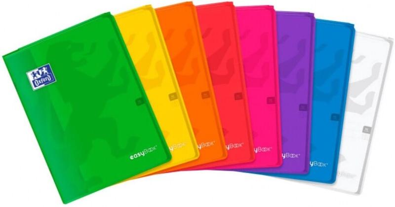 Oxford Lot de 10 Cahier EasyBook piqué A4, 96p./48 feuilles 90g/m², Séyès, coloris assortis (8) - 3020120119922_0