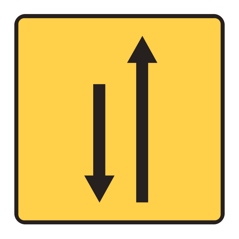 Panneau de voirie temporaire KD9 ex4 - Changement de chaussée ou de trajectoire_0