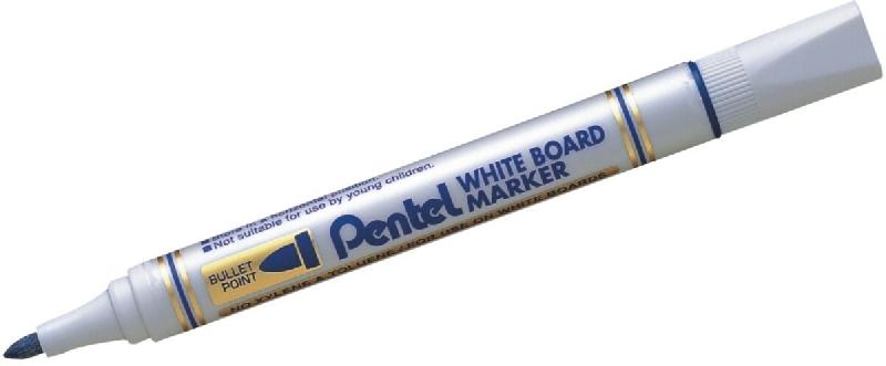 Pentel Marqueur White Board Marker, effaçable à sec, pointe conique 4,5 mm, encre bleue - bleu plastique MW85-CE_0