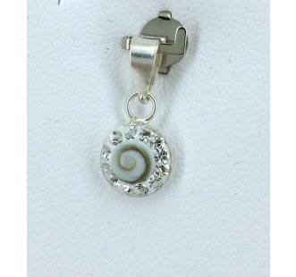 PETIT PENDENTIF OEIL DE SAINTE LUCIE OU SHIVA ET ZIRCONIUM