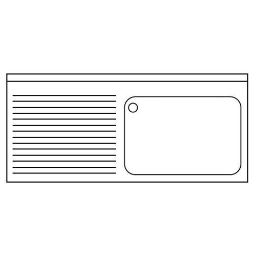 Plonge inox sur bâti 1 grand bac et égouttoir - P 700 - 1600_0