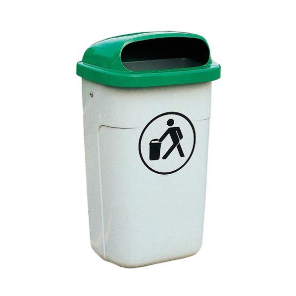 Poubelle à fixer 50 litres - Gris pierre RAL 7016 - Marque Rolléco_0