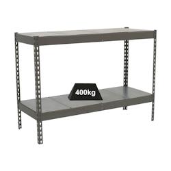 PROREGAL Étagère pour charges lourdes MINI METAL YETI TWO | HxLxP 90x150x60cm | Charge du compartiment 400kg | Gris - gris métal PR_RS145-20_0