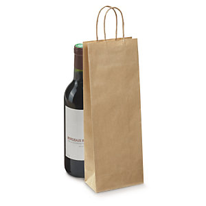 SAC KRAFT AVEC POIGNÉES TORSADÉES POUR BOUTEILLES