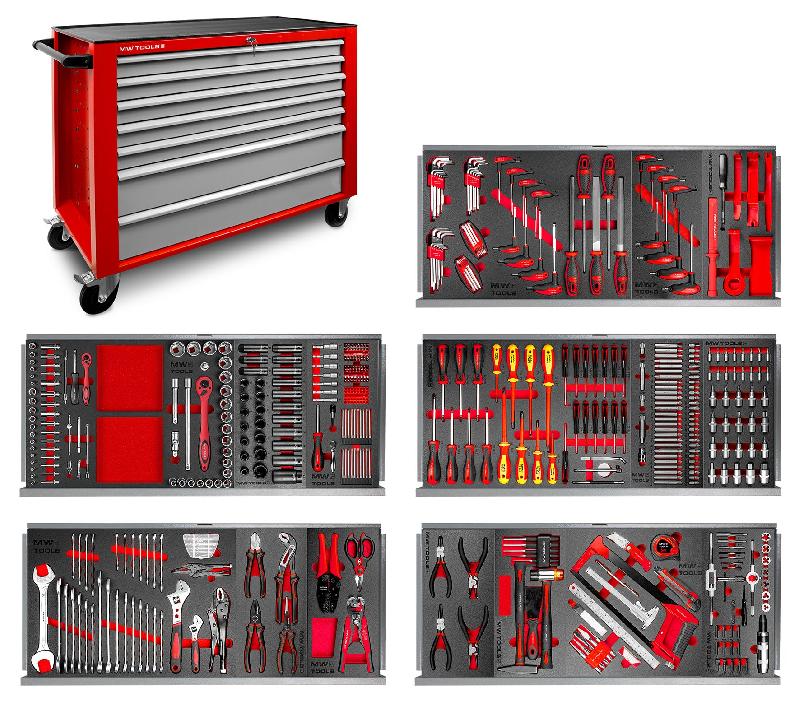 Servante d'atelier complète large XL 514 outils MW Tools MWE512G3_0