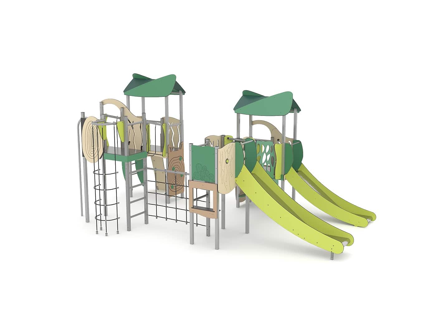 Structure multi-activités métallique Organik - LD1OR4481 - Ludoparc - 4 tours - Hauteur de chute libre 165 cm - Capacité 35 enfants_0