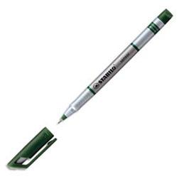 STYLO FEUTRE STABILO SENSOR 189 - POINTE ULTRA-FINE BAGUEE METAL - ENCRE VERTE - CORPS PLASTIQUE
