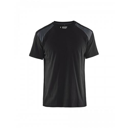 T-SHIRT DE TRAVAIL BICOLORE 100% COTON 3379 - NOIR ET GRIS FONCÉ - XXXXL BLAKLADER