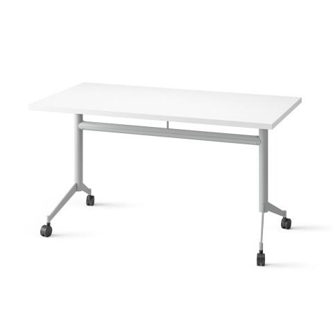 TABLE RABATTABLE POLLY L.140 X P.70 CM PLATEAU BLANC - ALUMINIUM