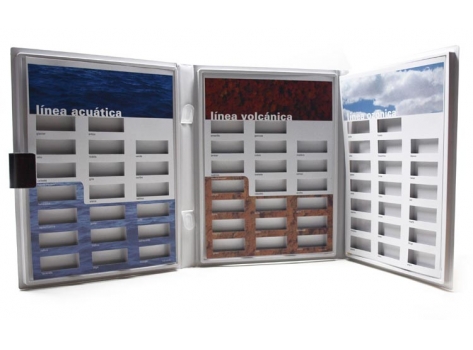 Valise de présentation - Nuancier 3 volets pour échantillons de revêtement mural - PVC soudé avec poignée flexible_0