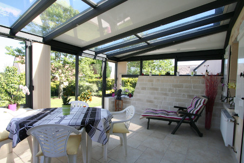 Véranda classique en aluminium - Sur mesure_0
