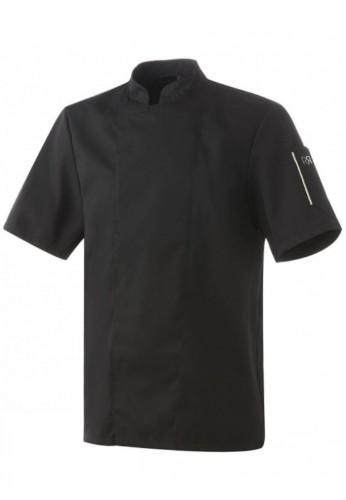 Veste de cuisine NERO anthracite - manches courtes avec poches multiples - ROBUR_0