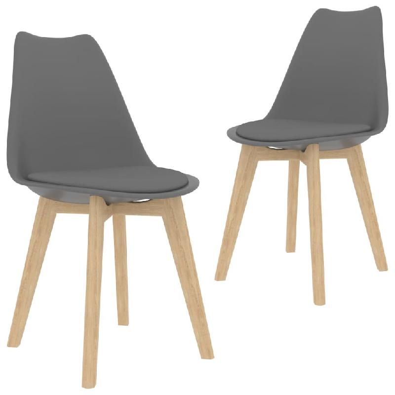 VidaXL Chaises à manger lot de 2 Gris Plastique Modèle Tango - plastique 244785_0