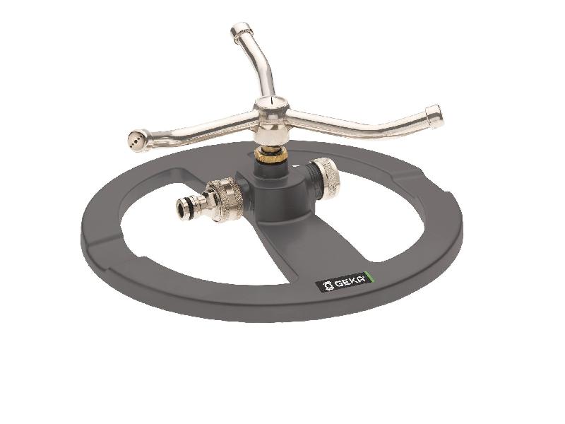 Arroseur rotatif 3 bras Geka - Surface d'arrosage jusqu'à 110m² - Raccord en laiton nickelé_0